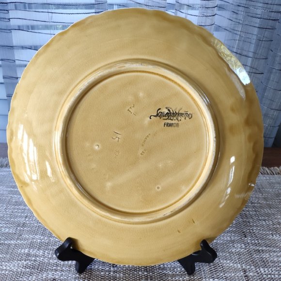 VTG Sarreguemines France Majolica Relief Fruit Platter 11.75" - Picture 7 of 12